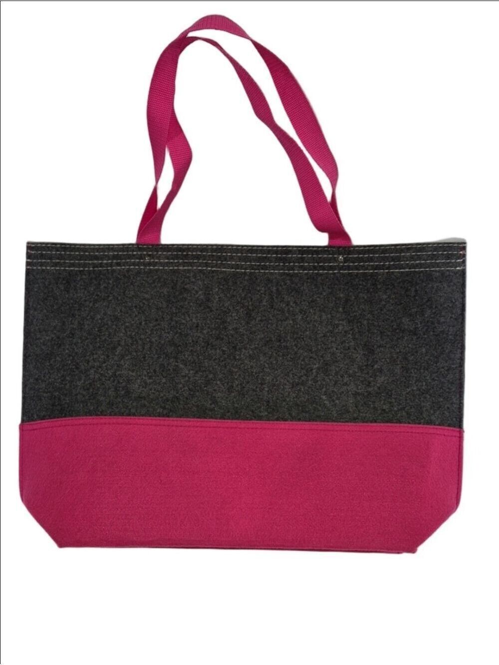 ATC Authentic T-Shirt Company Pink & Gray Felt Hobo Tote Bag